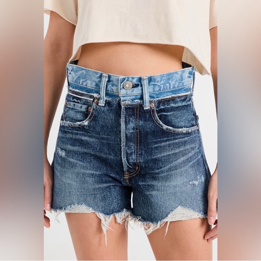 Moussy Vintage MV Lewiston Distressed Denim 100% Cotton Shorts NWT Sz 30 - Picture 8 of 14